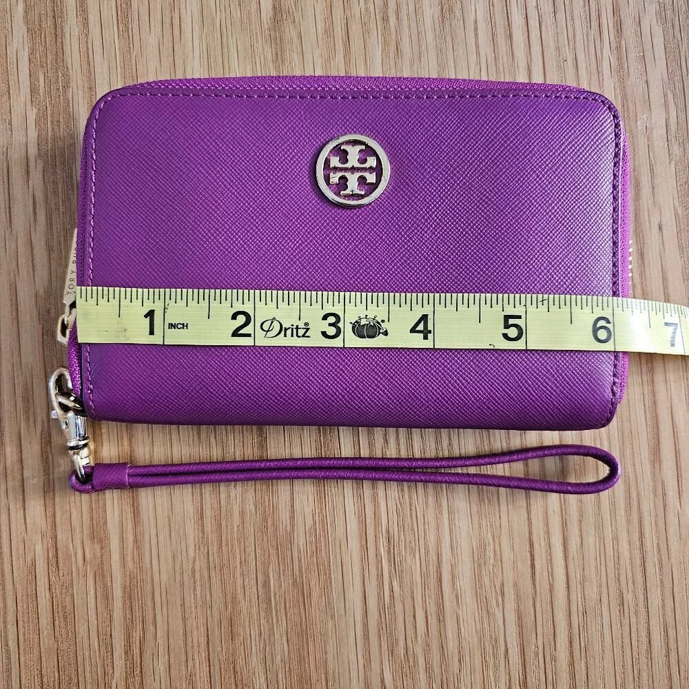 Tory Burch Purple Zip-Around Wristlet Wallet
